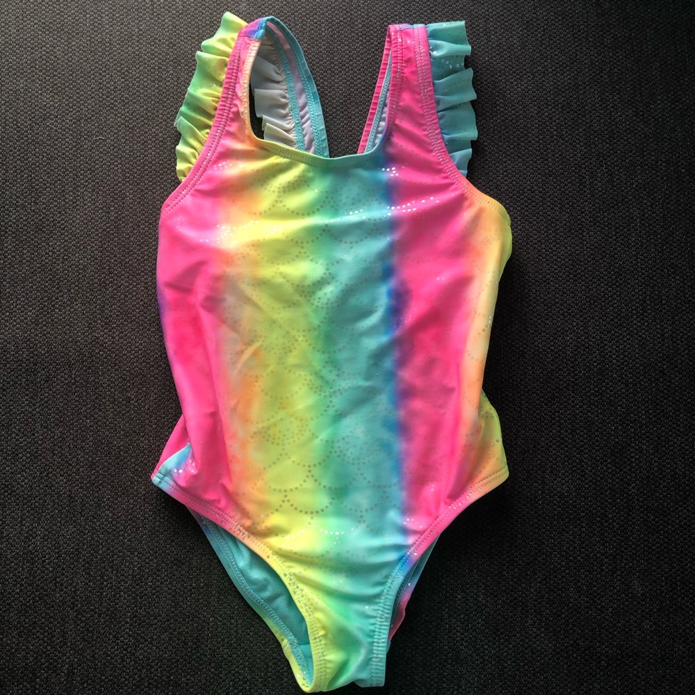 Rainbow Mermaid One-Piece Swimsuit - Little Girl Size 5